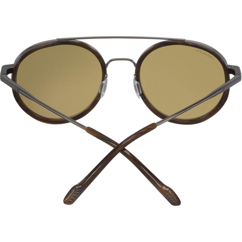 GEARY , Brown Buffalo Acetate with Shiny Gunmetal Metal-Mineral Polarized 555nm Blue Cat 2 to 3, hi-res image number null